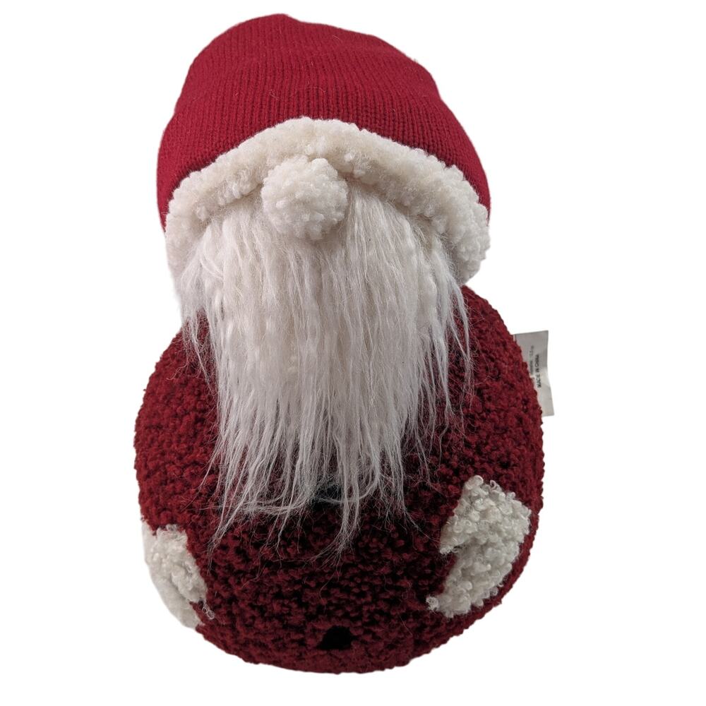 Pottery Barn Jolly Santa W/Faux Fur Beard Decor Pillow